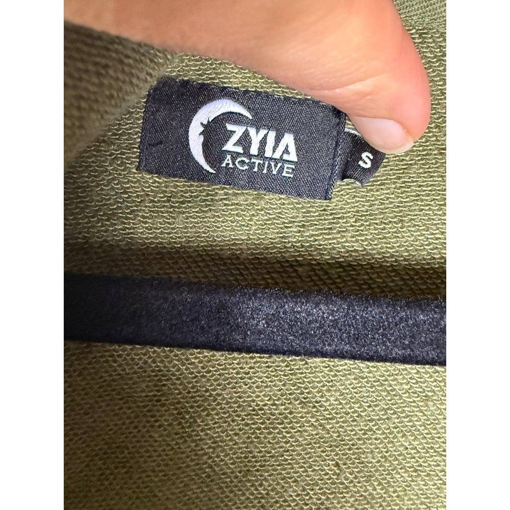 Zyia Active Womens Olive Green Crossover V Neck Hoodie Sweatshirt Small S - Picture 5 of 6